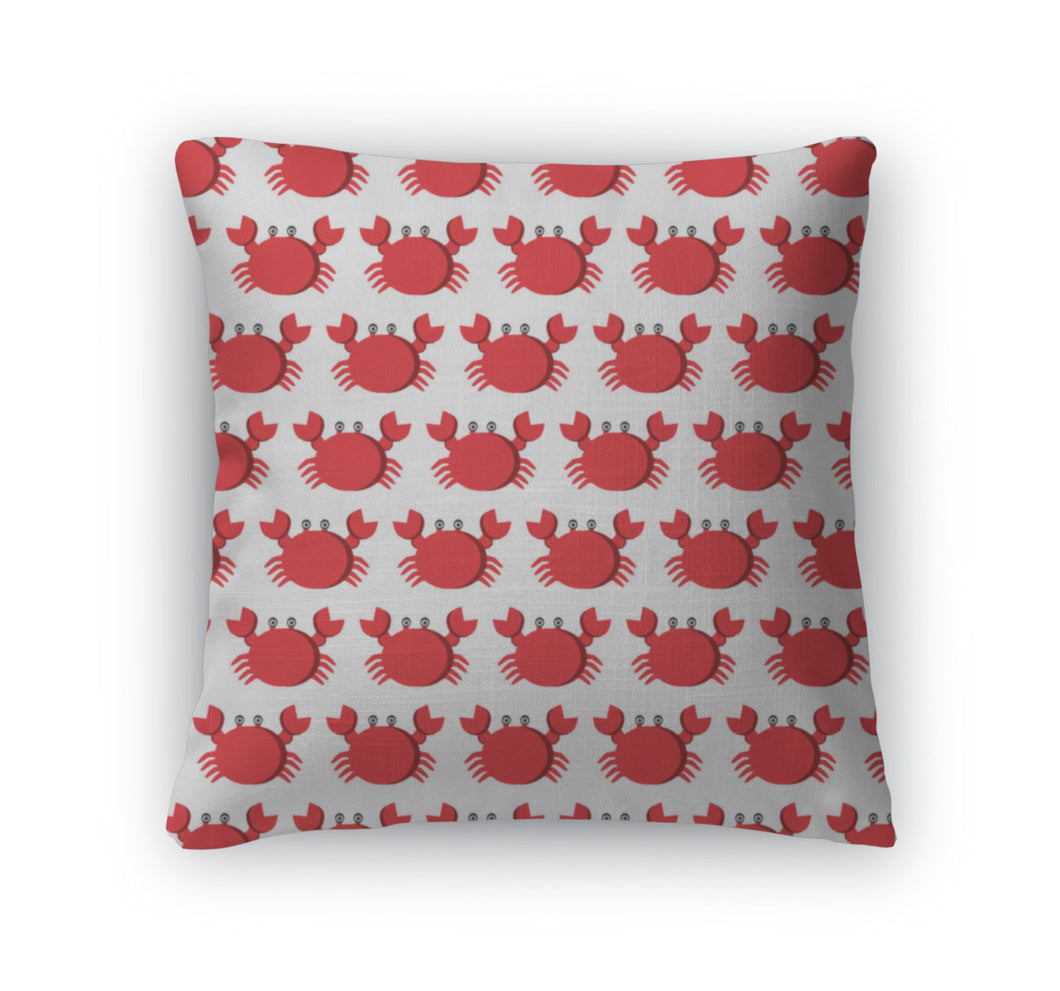 Throw Pillow, Cute Crab Pattern Illustration
