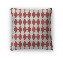 Load image into Gallery viewer, Throw Pillow, Retro Red Harlequin