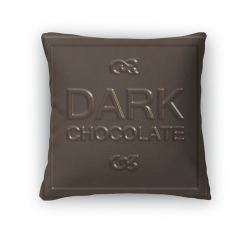 Throw Pillow, Dark Chocolate Square