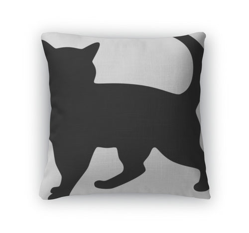 Throw Pillow, Cat Silhouette