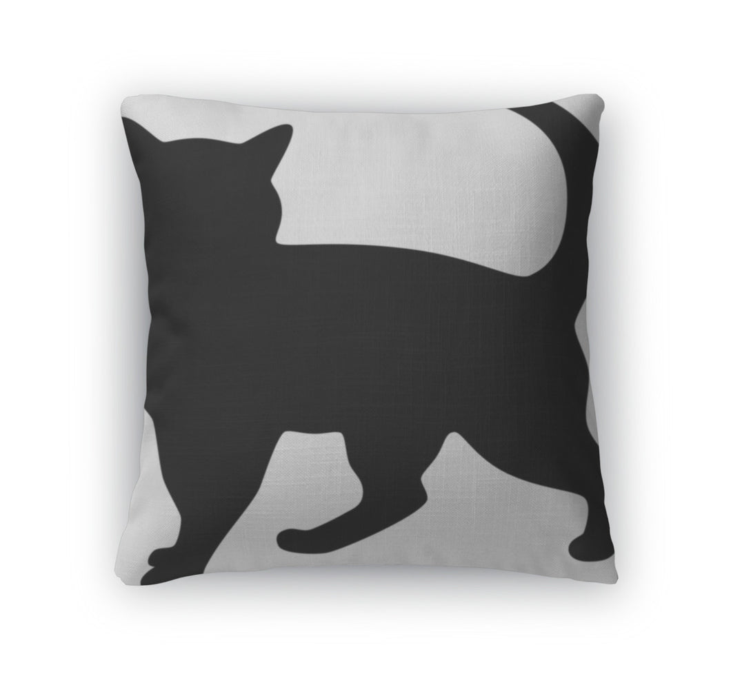 Throw Pillow, Cat Silhouette