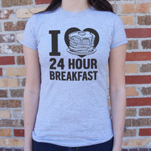Load image into Gallery viewer, I Heart 24-Hour Breakfast T-Shirt (Ladies)