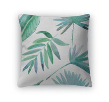Load image into Gallery viewer, Throw Pillow, Pattern With Tropical Leaves Watercolor