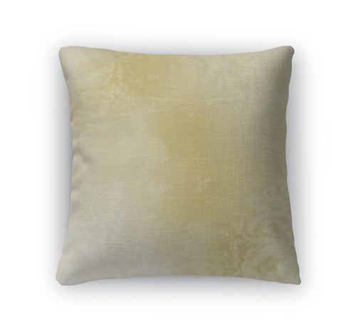 Throw Pillow, Light Golden Watercolor Brush Strokes For Grunge