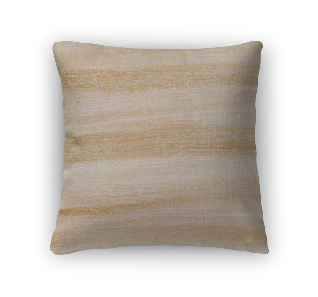 Throw Pillow, Light Brown Watercolor Painted Abstract