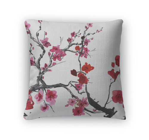 Throw Pillow, Decorative Cherry Blossoms