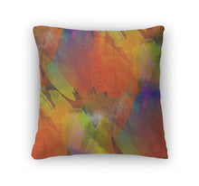 Load image into Gallery viewer, Throw Pillow, Painting Orange Red Yellow Watercolor Blue With Bright
