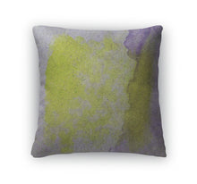 Load image into Gallery viewer, Throw Pillow, Watercolor Yellow Purple Abstract Paint Color Blob D
