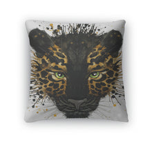 Load image into Gallery viewer, Throw Pillow, Jaguar Illustration With Splash Watercolor D