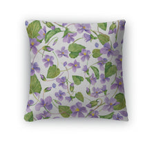 Load image into Gallery viewer, Throw Pillow, Spring Flowers Forest Violet And Young Green Grass