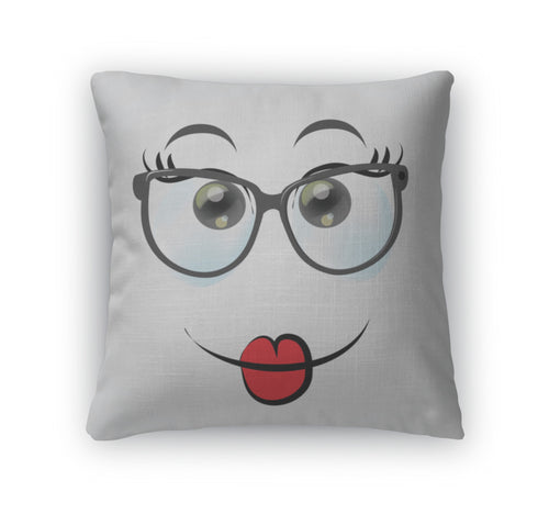 Throw Pillow, Cartoon Happy Smile