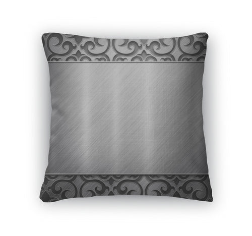 Throw Pillow, Metal Silver Collection