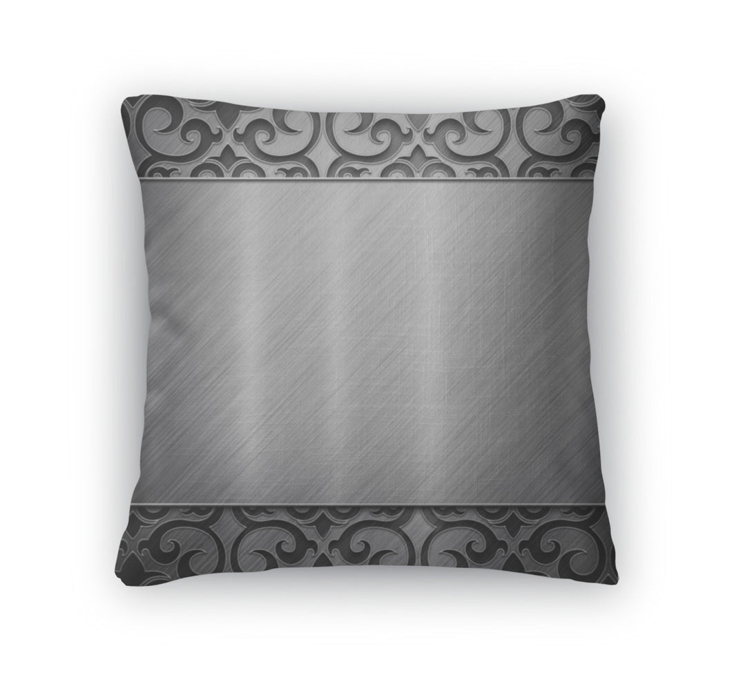 Throw Pillow, Metal Silver Collection