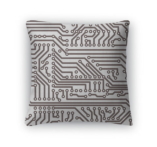 Throw Pillow, Circuit Board Pattern