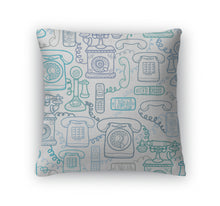 Load image into Gallery viewer, Throw Pillow, Vintage And Modern Telephones Pattern