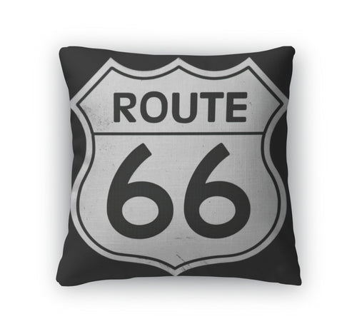 Throw Pillow, Route 66 Sign