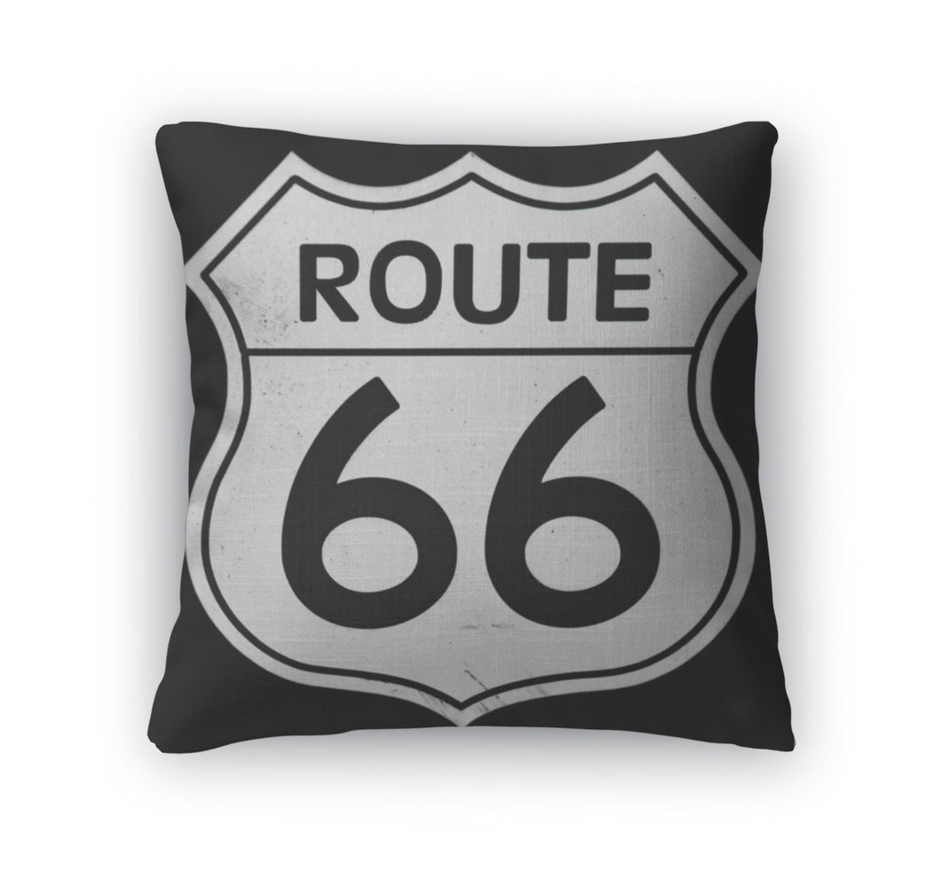Throw Pillow, Route 66 Sign