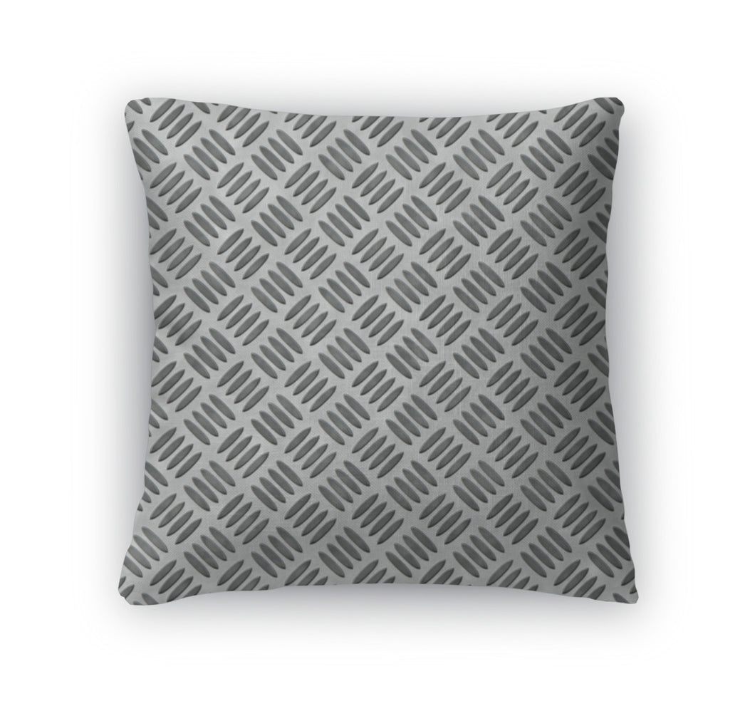 Throw Pillow, Diamond Plate Bumped Metal
