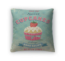 Load image into Gallery viewer, Throw Pillow, Retro Cupcake Poster Illustration