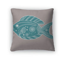 Load image into Gallery viewer, Throw Pillow, Turquoise Fish