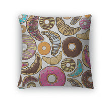 Load image into Gallery viewer, Throw Pillow, Vintage With Croissants And Donuts