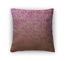 Load image into Gallery viewer, Throw Pillow, Magenta Grunge Paper With Floral Pattern
