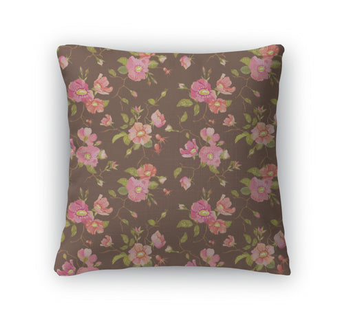 Throw Pillow, Roses Floral Shabby Chic Pattern
