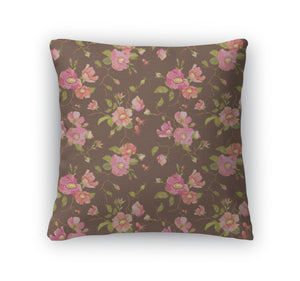 Throw Pillow, Roses Floral Shabby Chic Pattern