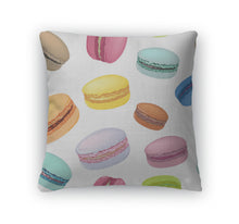Load image into Gallery viewer, Throw Pillow, Pattern With Colorful Macaroons Cookies