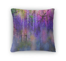 Load image into Gallery viewer, Throw Pillow, Abstract Violet Red And Yellow Color Flowers Watercolor Painting Spring Purple