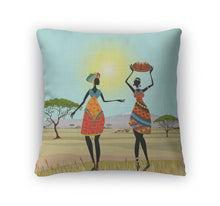 Load image into Gallery viewer, Throw Pillow, African Women In Mountain Landscape