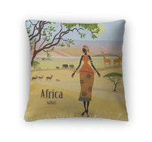 Load image into Gallery viewer, Throw Pillow, African Women In Mountain Landscape