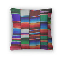 Load image into Gallery viewer, Throw Pillow, Mexican Serape Fabric Colorful Pattern