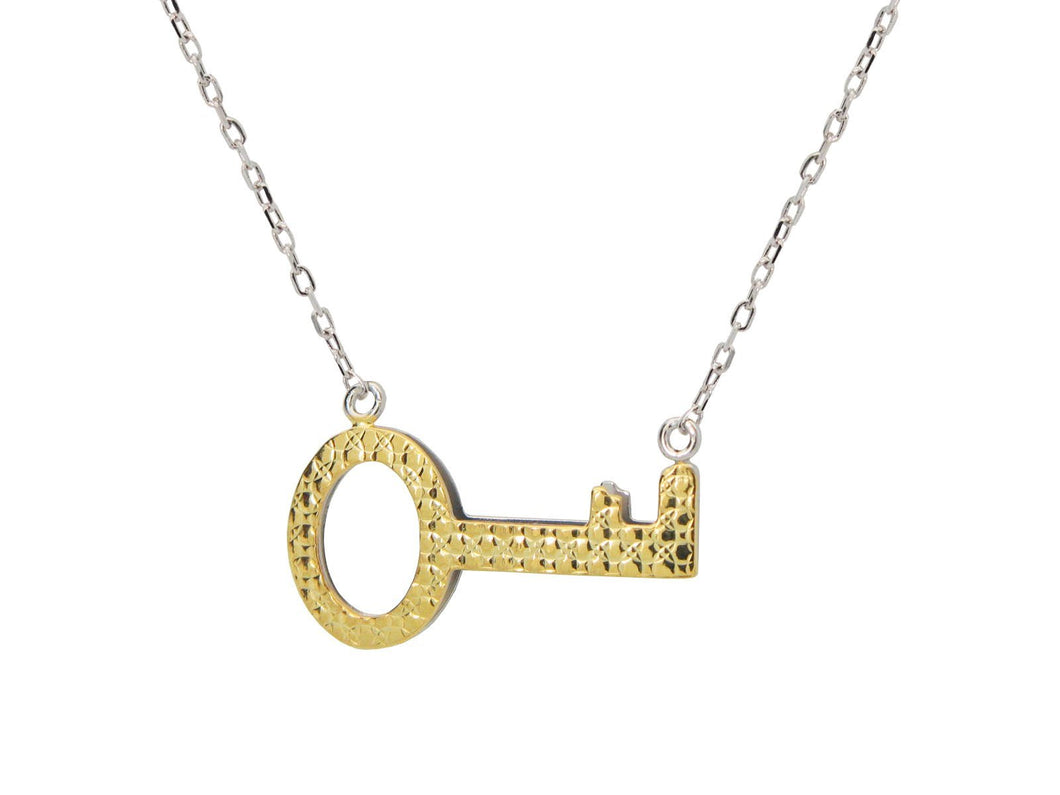 Sterling Silver Double Sided Key to Life Necklace