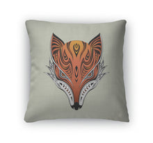Load image into Gallery viewer, Throw Pillow, Tribal Fox Head
