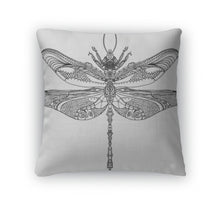 Load image into Gallery viewer, Throw Pillow, Steampunk Dragonfly
