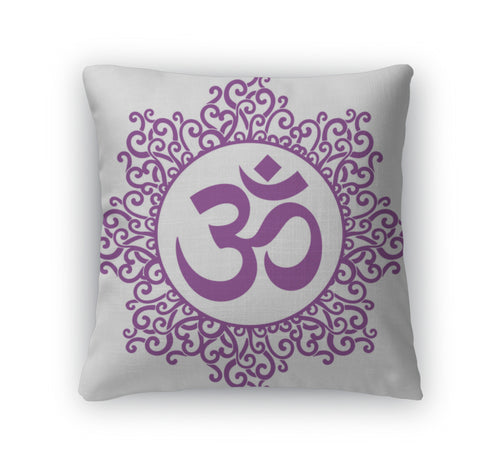 Throw Pillow, Ohm Decorative