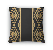 Load image into Gallery viewer, Throw Pillow, Gold And Black Ethnic
