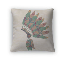 Load image into Gallery viewer, Throw Pillow, Of Native American Indian Chief Headdress