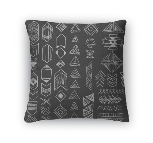 Throw Pillow, Native American Symbols Set