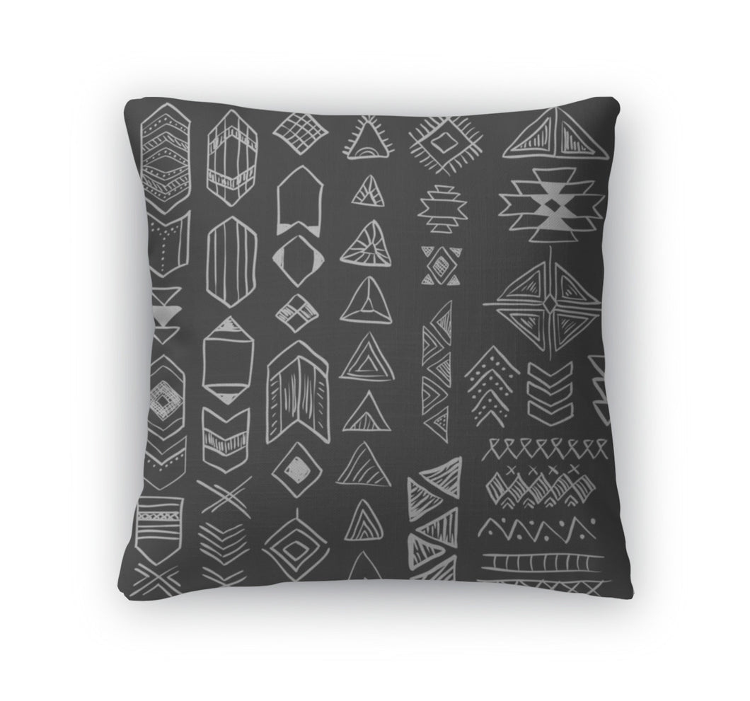 Throw Pillow, Native American Symbols Set