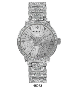 M Milano Expressions Silver Metal Band Watch with Silver Case and Silver Dial