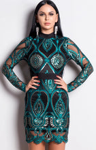 Load image into Gallery viewer, Green Sequin Party Dress