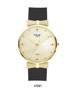 M MILANO EXPRESSIONS BLACK SILICON BAND WATCH WITH GOLD CASE