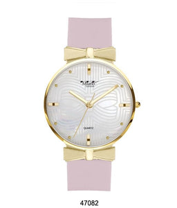 M MILANO EXPRESSIONS PINK SILICON BAND WATCH WITH GOLD CASE