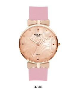 M MILANO EXPRESSIONS PINK SILICON BAND WATCH WITH ROSE GOLD CASE