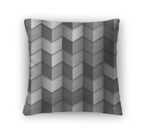 Throw Pillow, Monochromatic Geometric Structured