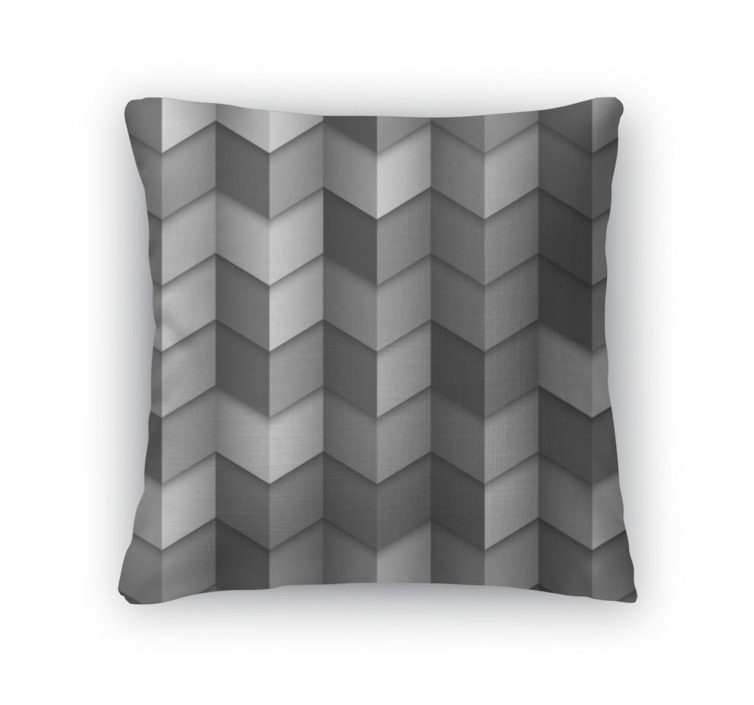 Throw Pillow, Monochromatic Geometric Structured