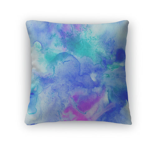 Throw Pillow, Abstract Watercolor Hand Painted