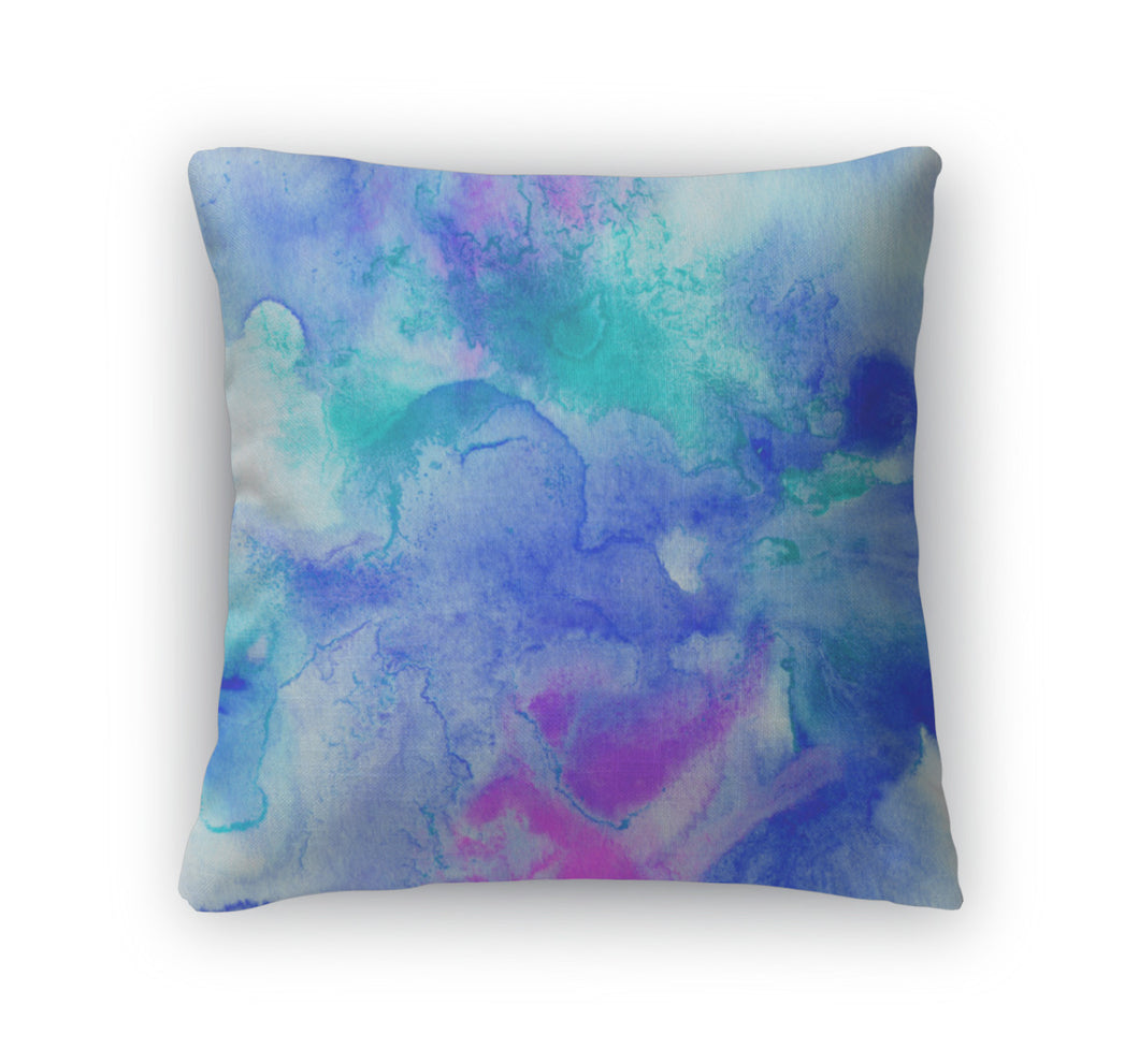 Throw Pillow, Abstract Watercolor Hand Painted